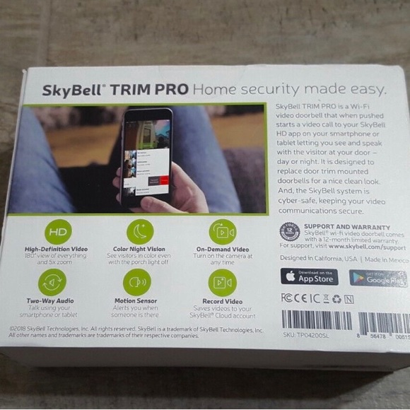 SKYBELL TRIM PRO 2 WIRELESS DOOR BELL CAMERA - Picture 4 of 4